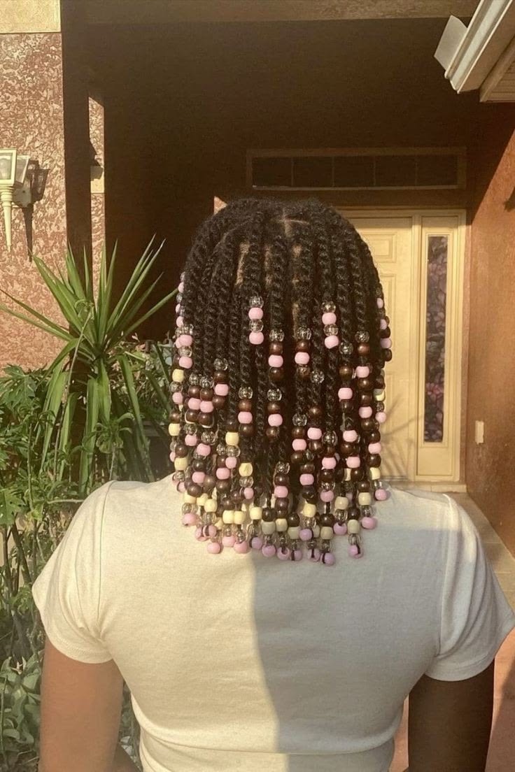 Twist with beads (Shoulder length)